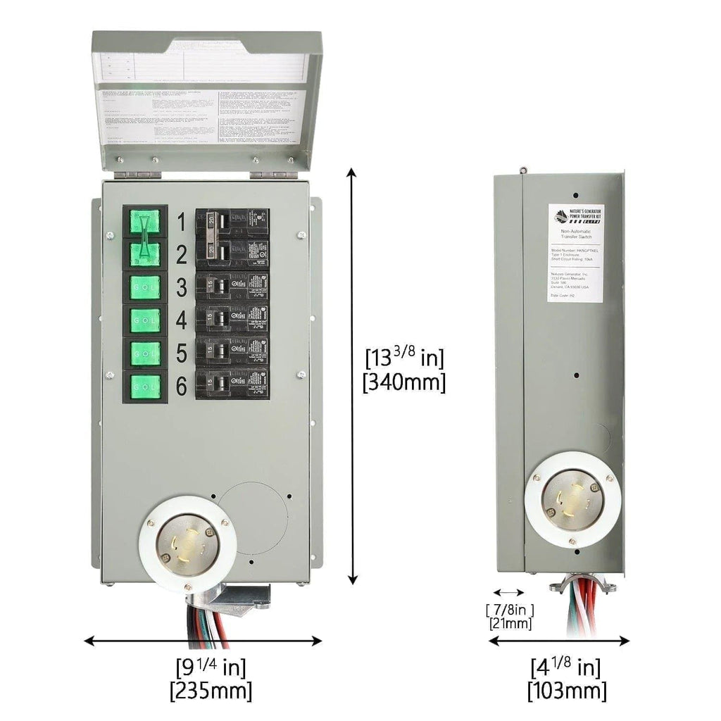 Nature's Generator 120V/240V 30A 6-Circuit Manual Transfer Switch Nature's Generator