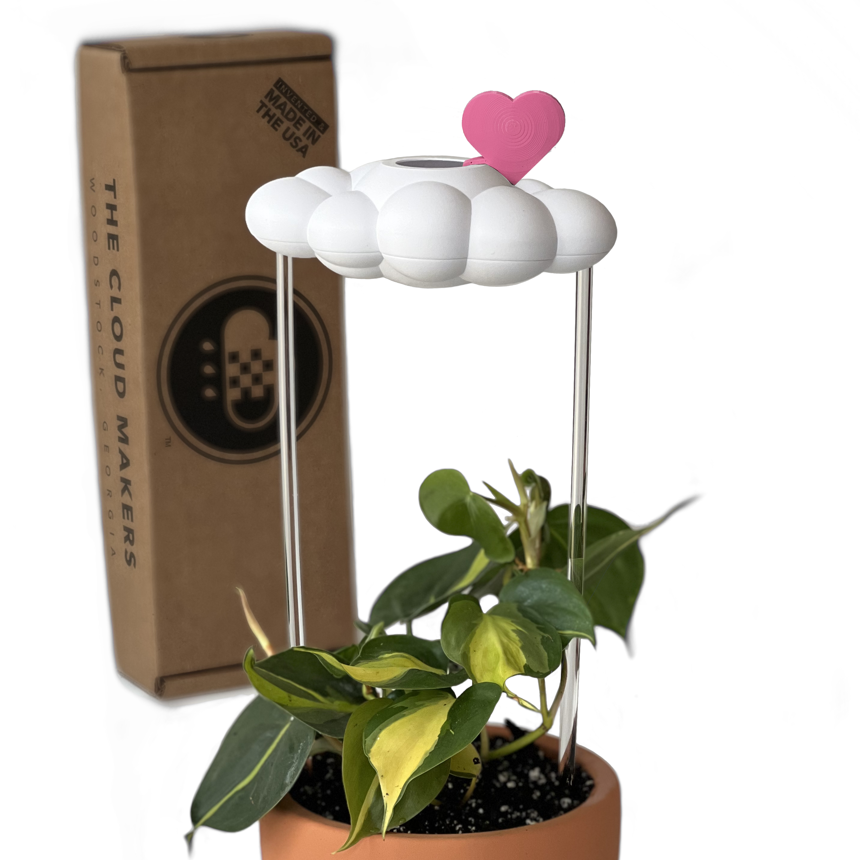 Original Dripping Rain Cloud with Pink Heart Charm The Cloud Makers