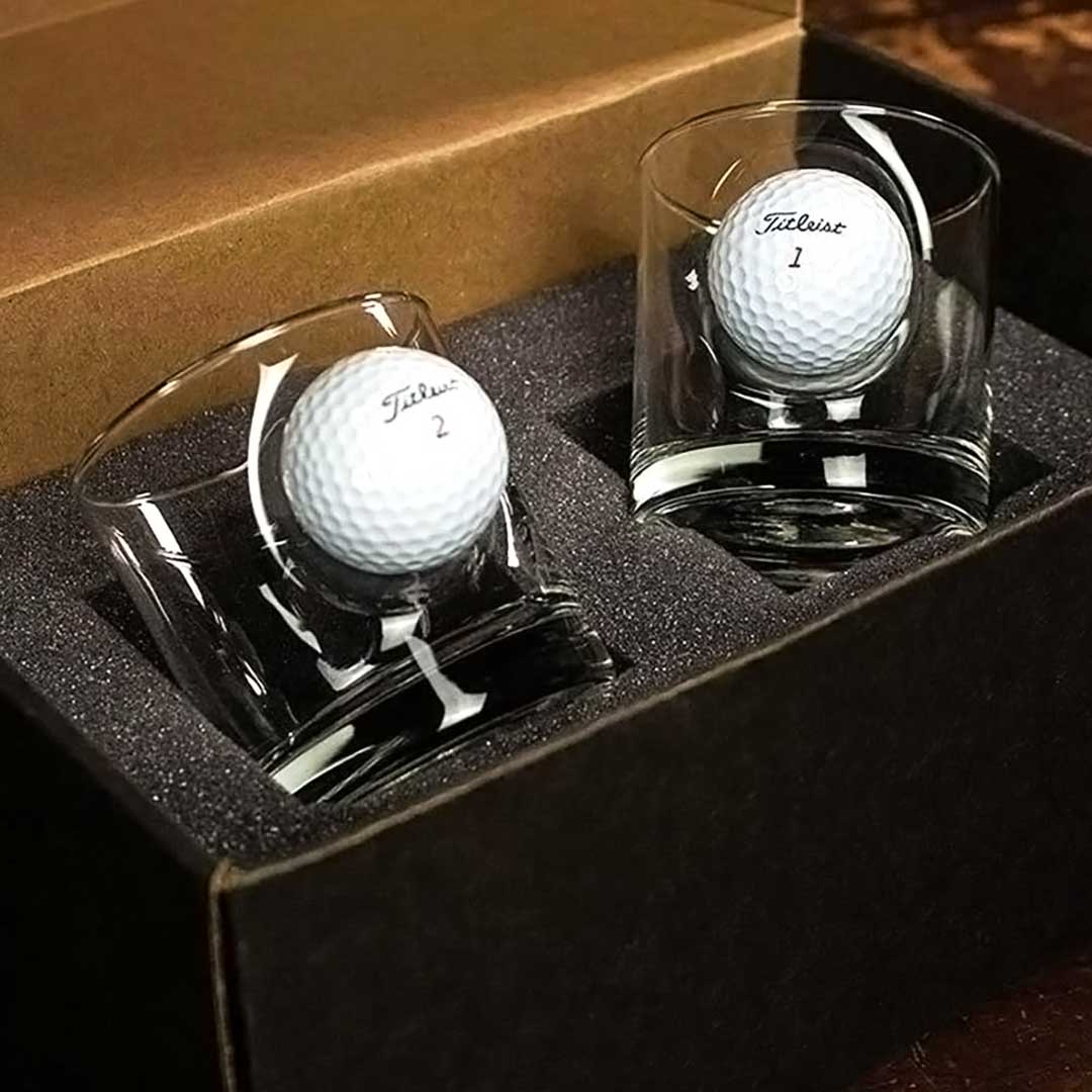 Golf Ball Glasses for Dad BenShot