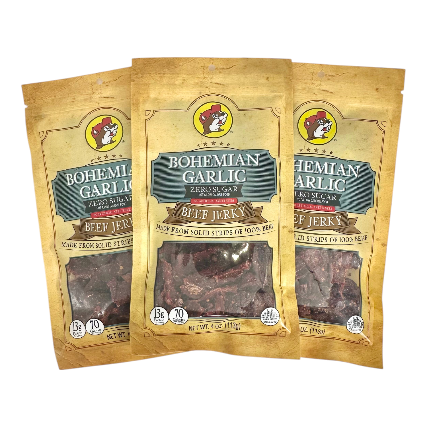 Bohemian Garlic Zero Sugar Beef Jerky TrueTexasMerch