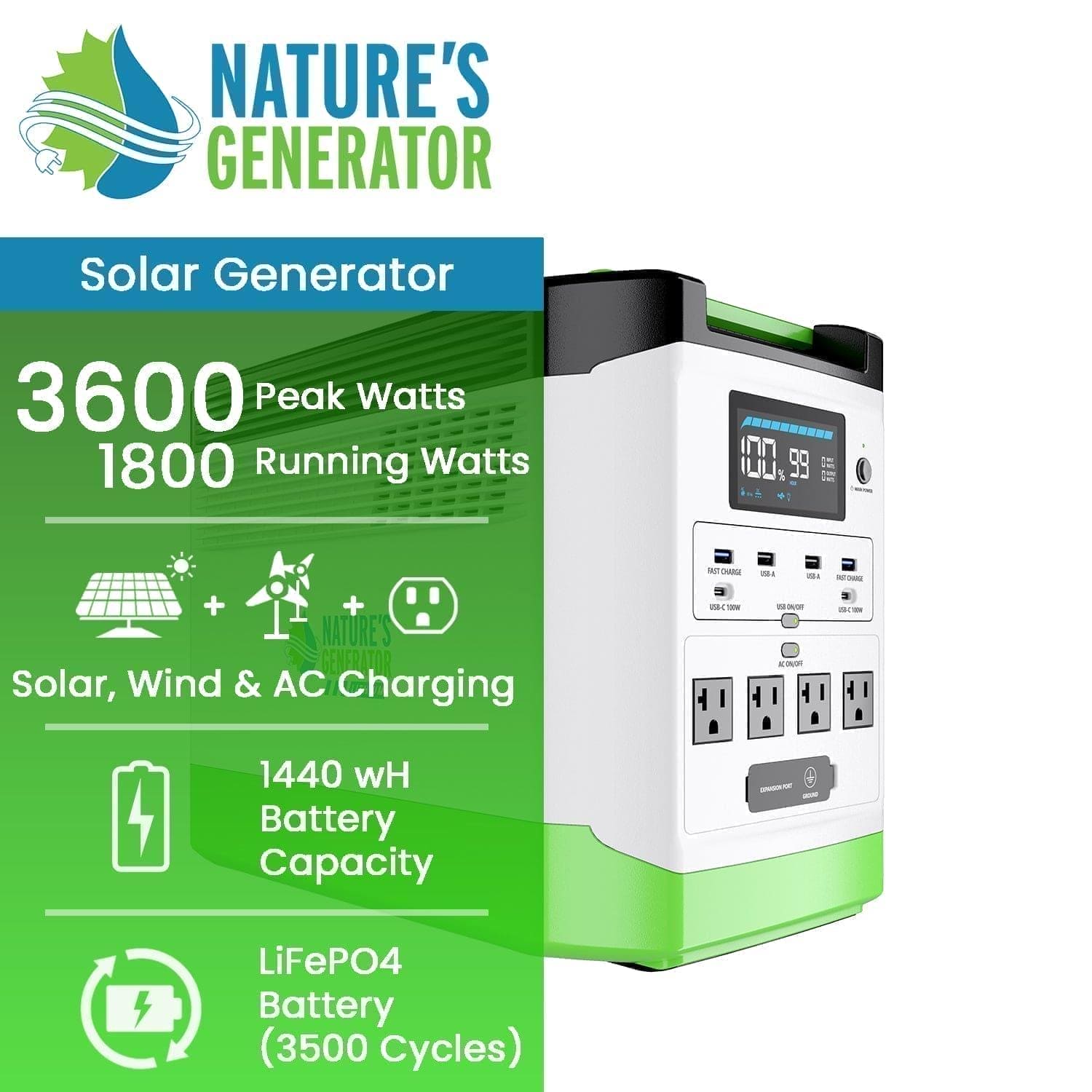 Refurbished Nature's Generator Lithium 1800 Nature's Generator