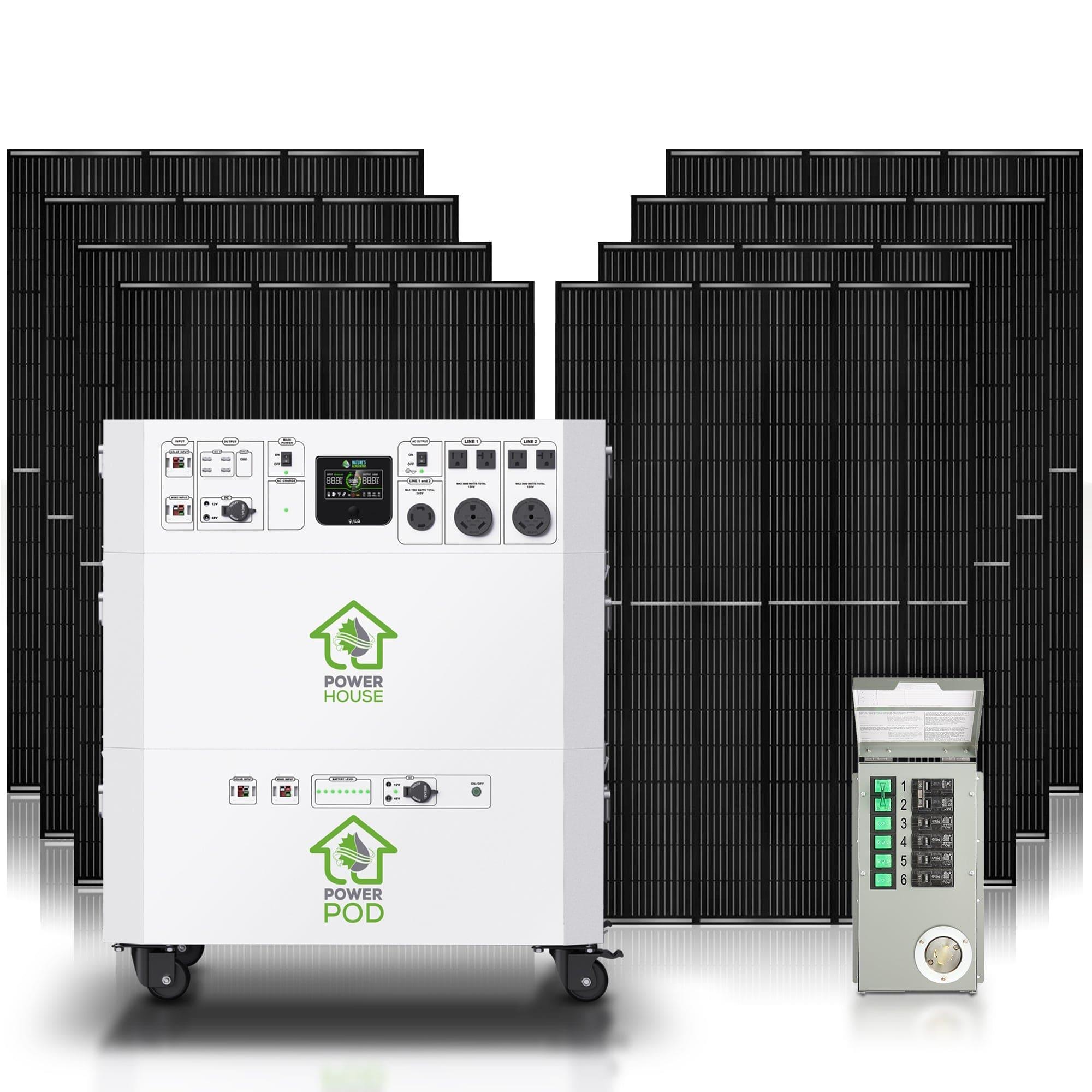 Nature’s Generator Powerhouse with Solar Panel and Transfer Switch Nature's Generator