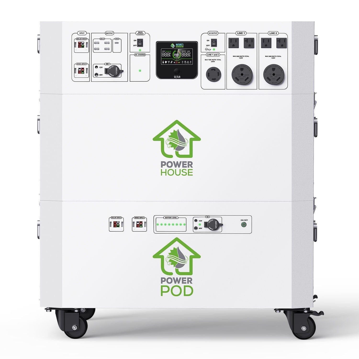 Nature’s Generator Powerhouse with Solar Panel and Transfer Switch Nature's Generator