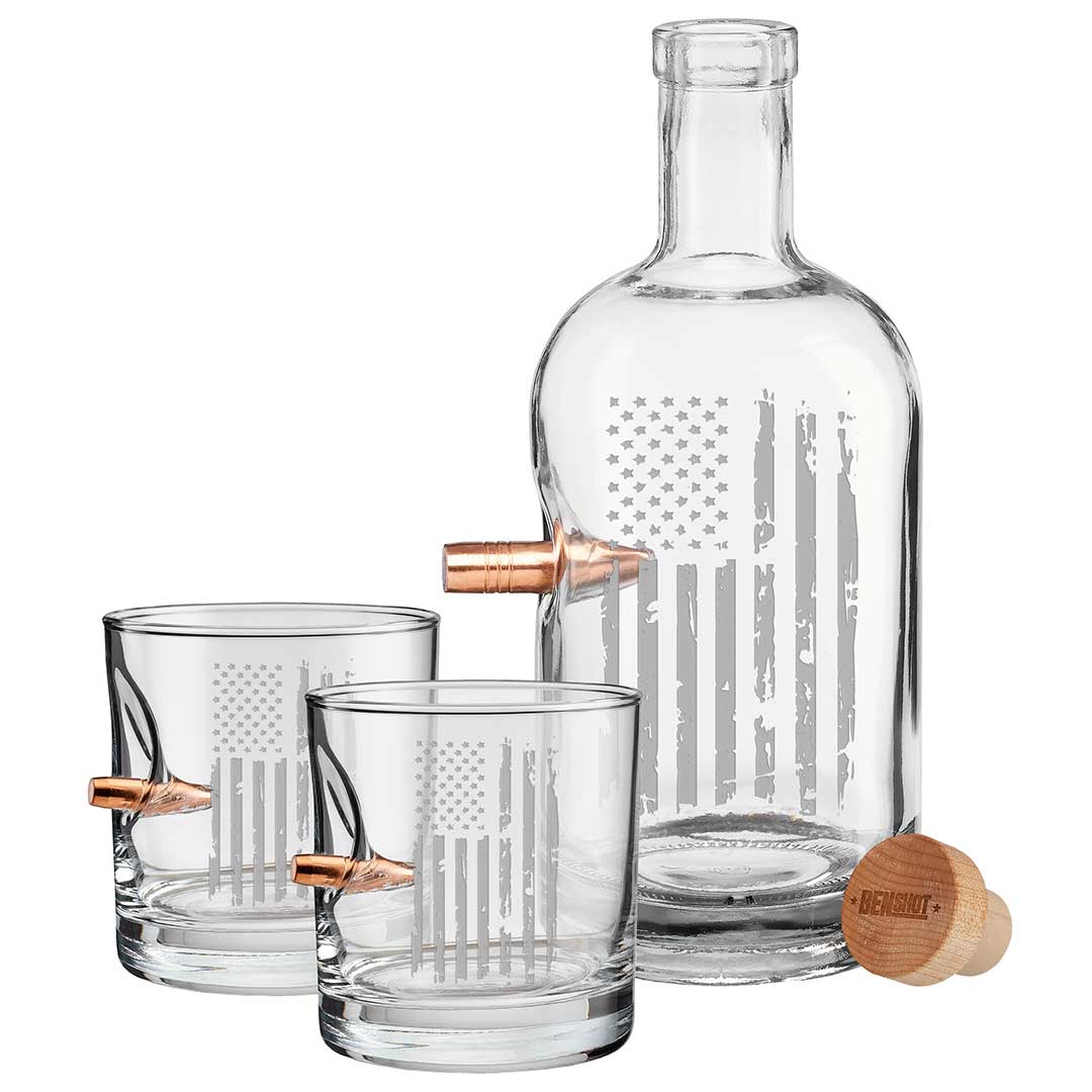 Whiskey Decanter and Rocks Glass Set BenShot