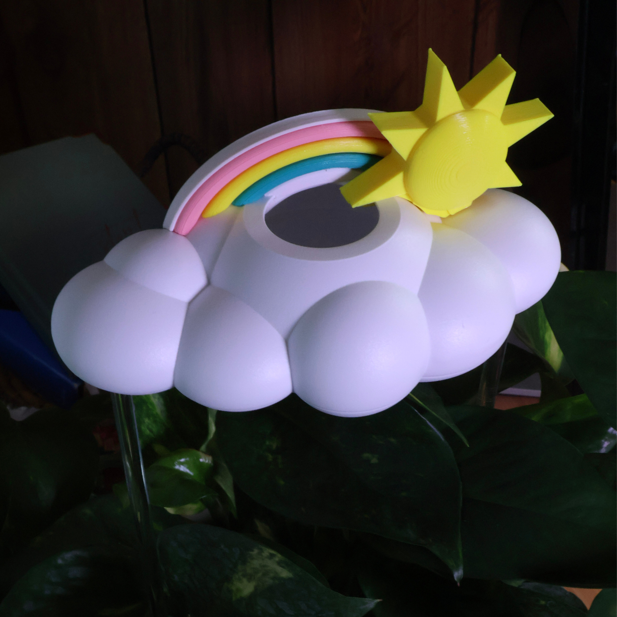 Original Dripping Rain Cloud with Sun and Pastel Rainbow Charms The Cloud Makers